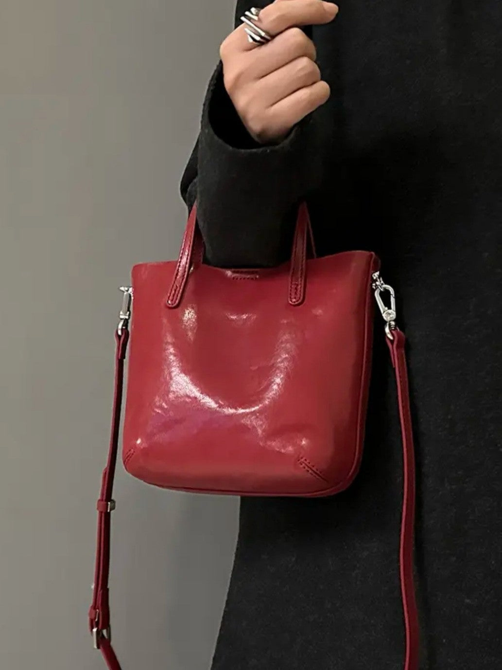 Women's Vegetable Tanned Mobile Large Capacity Commuter Genuine Women's Shoulder Bag