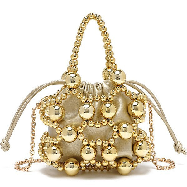 Women's Minority Fashion Hand Beaded Trendy Unique Bucket Bags