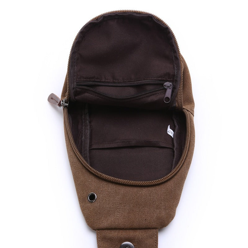 Men's Vintage Wash Canvas Street Leisure Men's Chest Bags