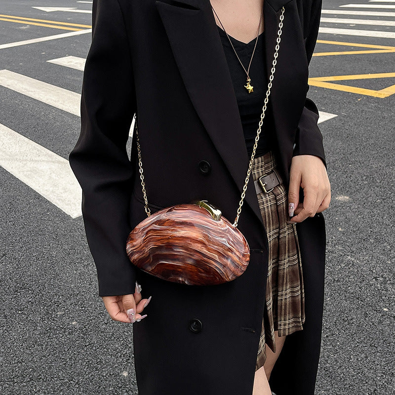 Women's Korean Style Popular Round Box Western Light Dinner Bag