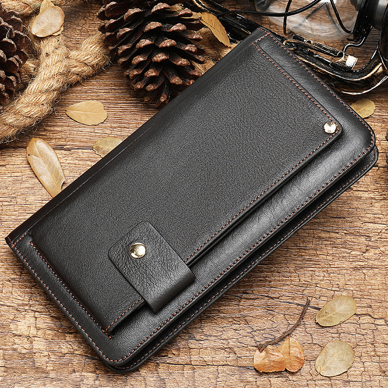 Men's Leather Business Clutch Large Capacity Soft Men's Wallet