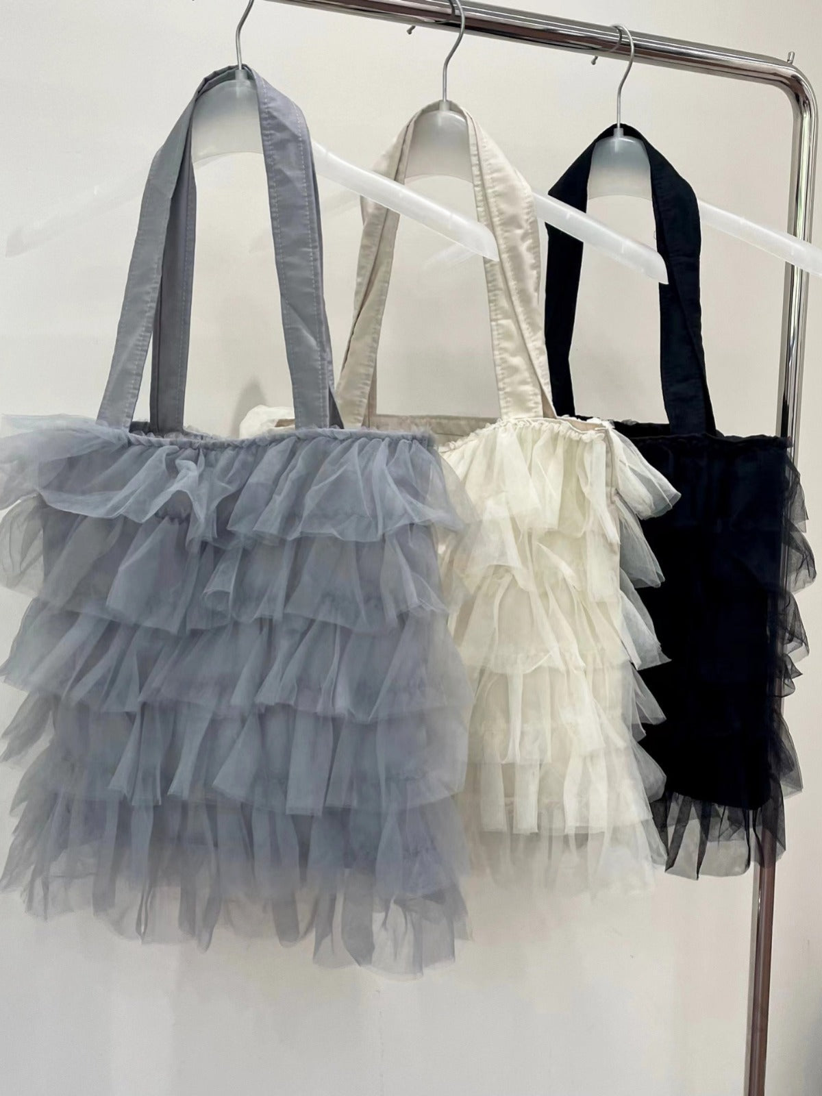 Tulle Ruffled Limited Sweet Pleated Large Capacity Women's Shoulder Bag