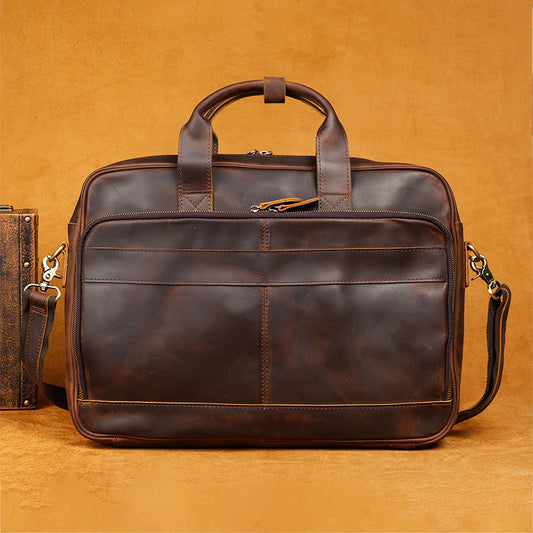 Men's Business Computer Large Capacity Practical Genuine Leather High Men's Tote