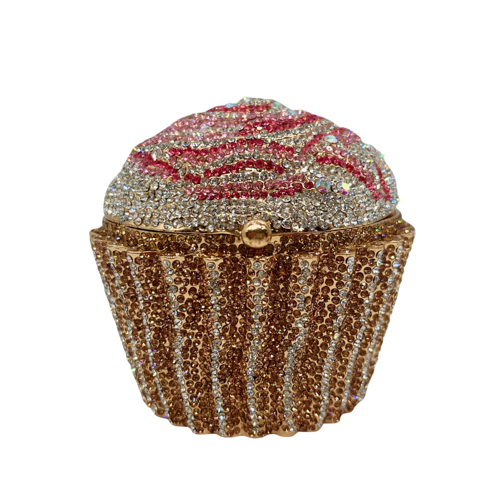 Women's Cake Ice Cream Full Diamond Metal Banquet Bags