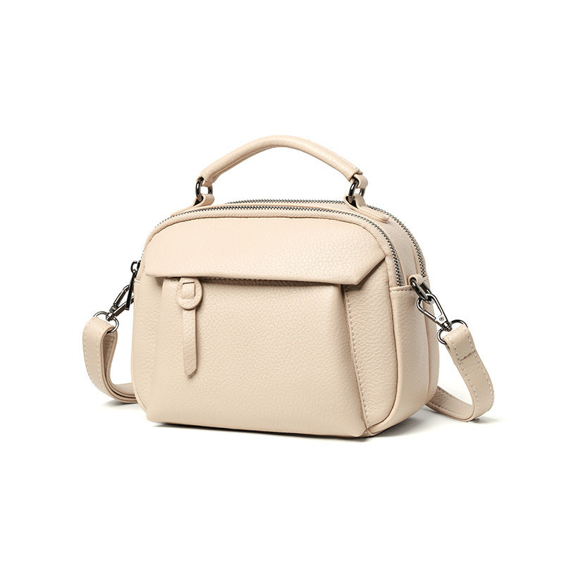 Women's Simple Soft Leather Large Capacity Litchi Tote Bags