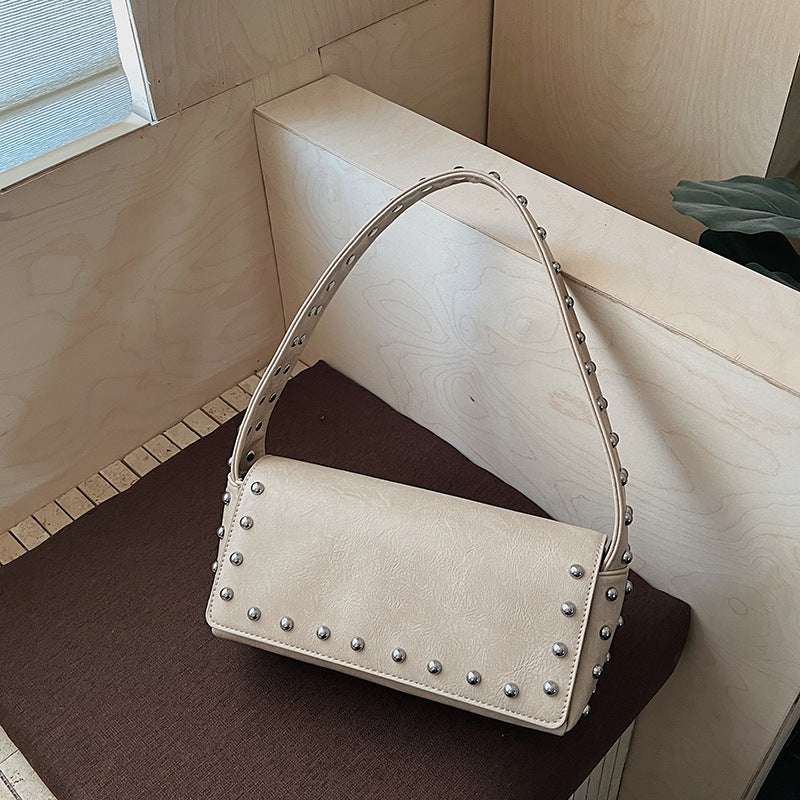 Women's Spring Retro Style Rivet Underarm Western Women's Shoulder Bag
