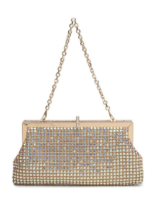 Women's Full Diamond Hand-held Handmade Rhinestone Clip Dinner Bag