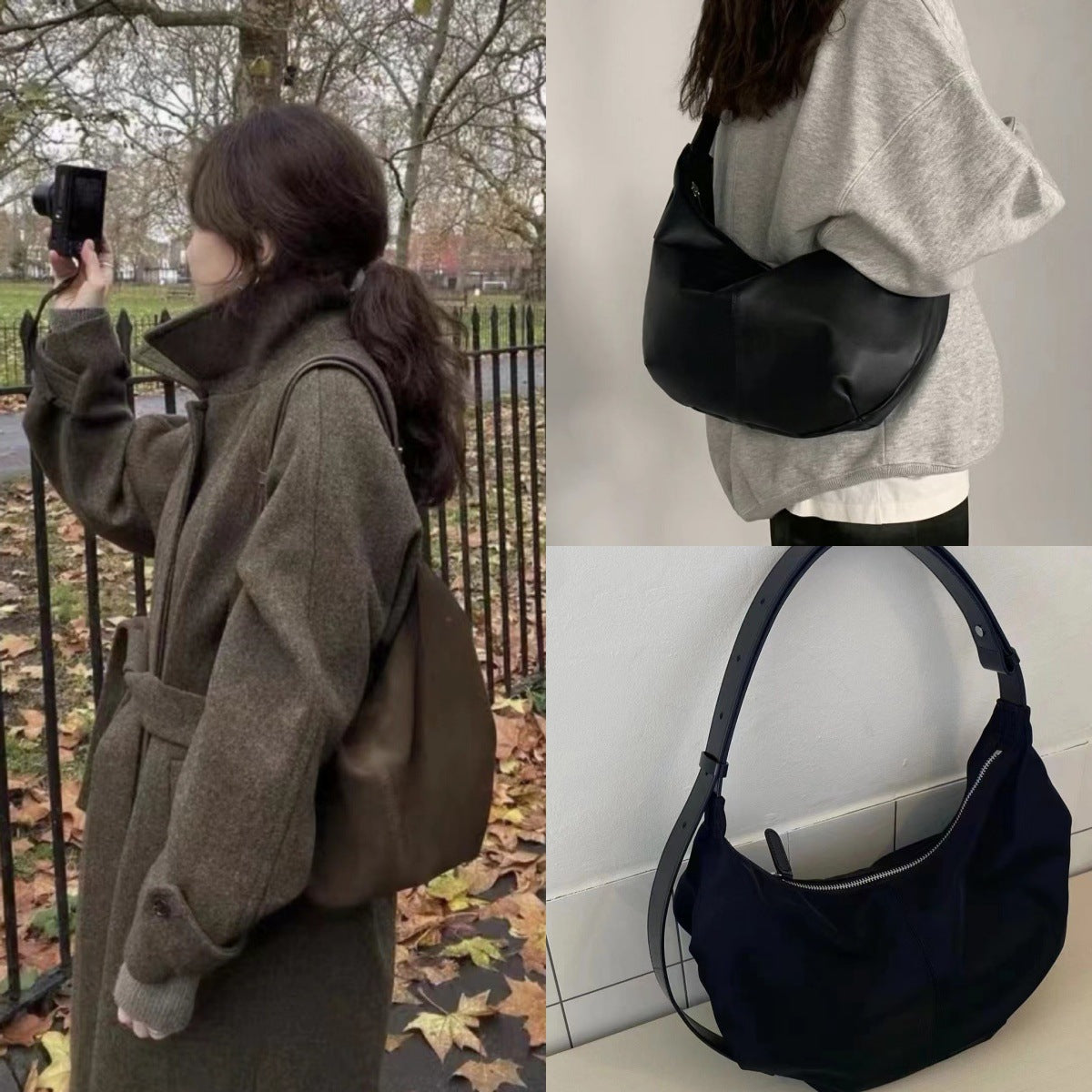 Design Dumpling Genuine Leather Underarm Suede Women's Messenger Bag