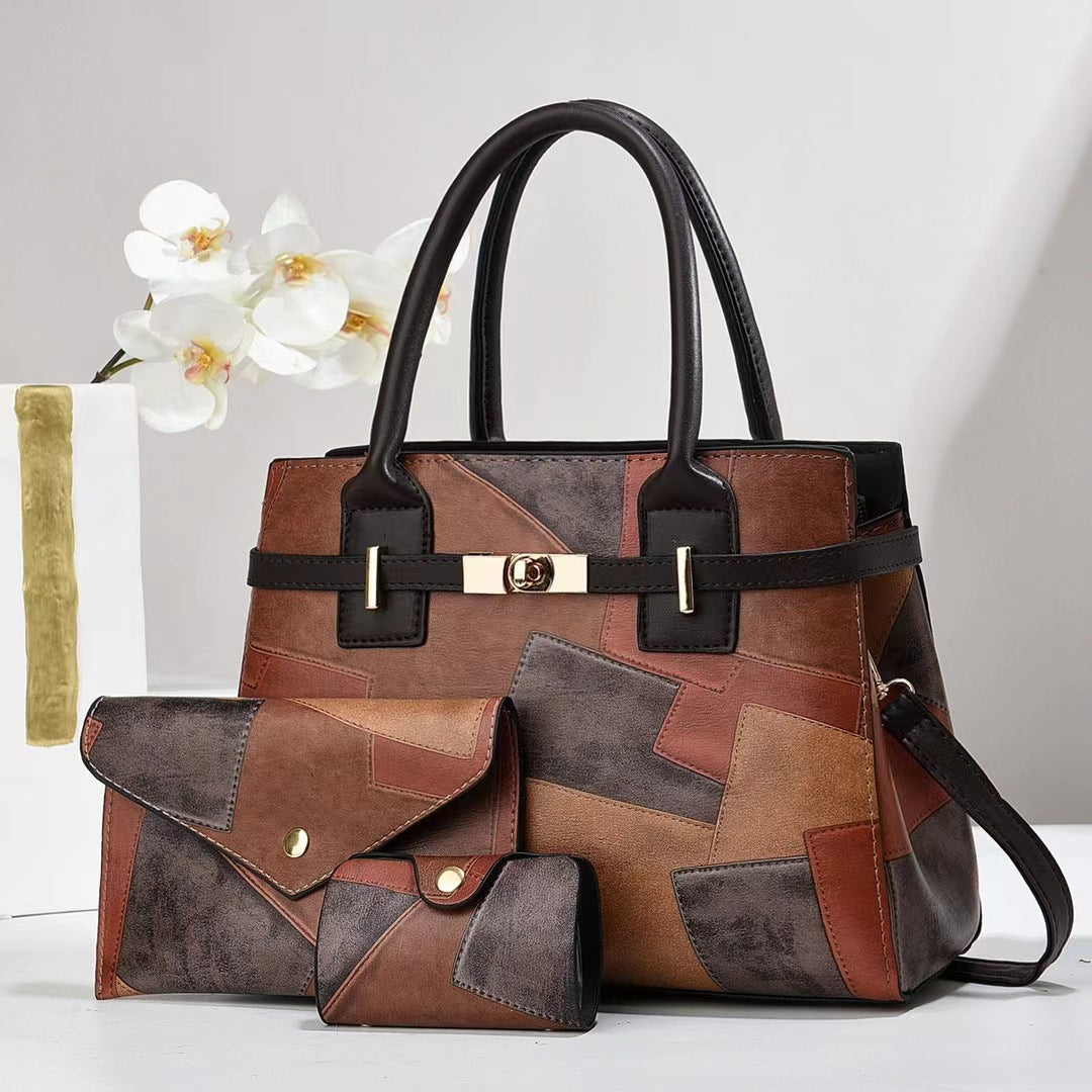 Women's Commuter Portable Large Capacity Trendy Fashion Three-piece Bags