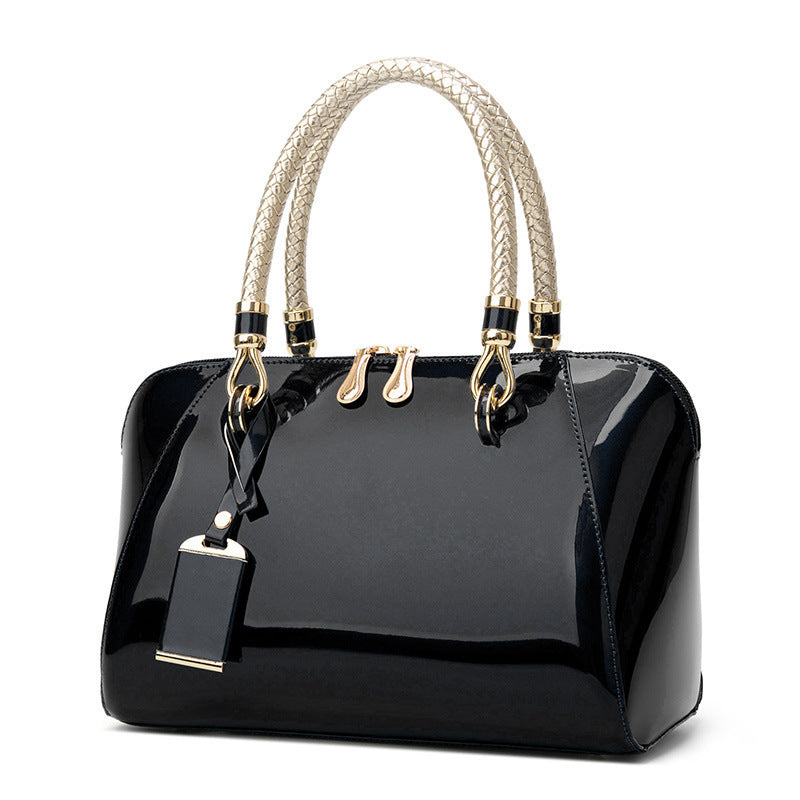 Versatile Women's Patent Leather Glossy Bridal Handbags