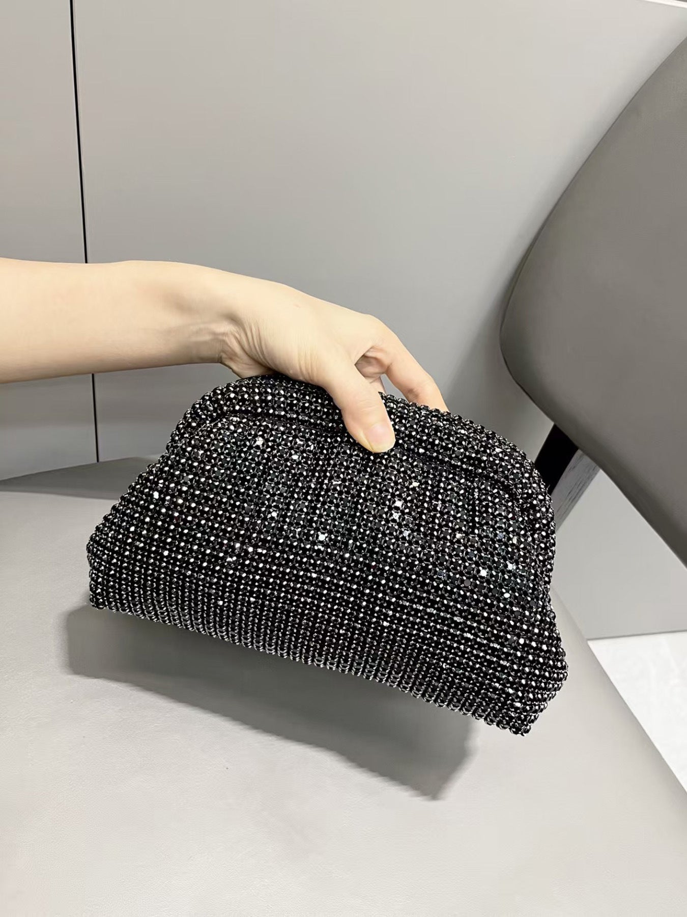 Women's Fashionable Diamond French Shiny Banquet Cloud Women's Clutch