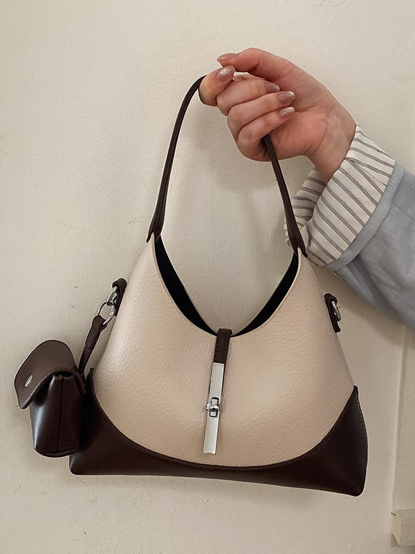 Women's Spring Korean Style Niche Contrast Color Lazy Temperament Bags