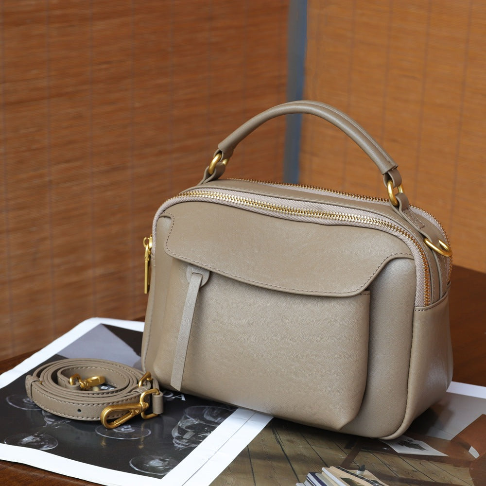 Women's Boston Vintage Top Layer Crystal Vegetable Women's Messenger Bag