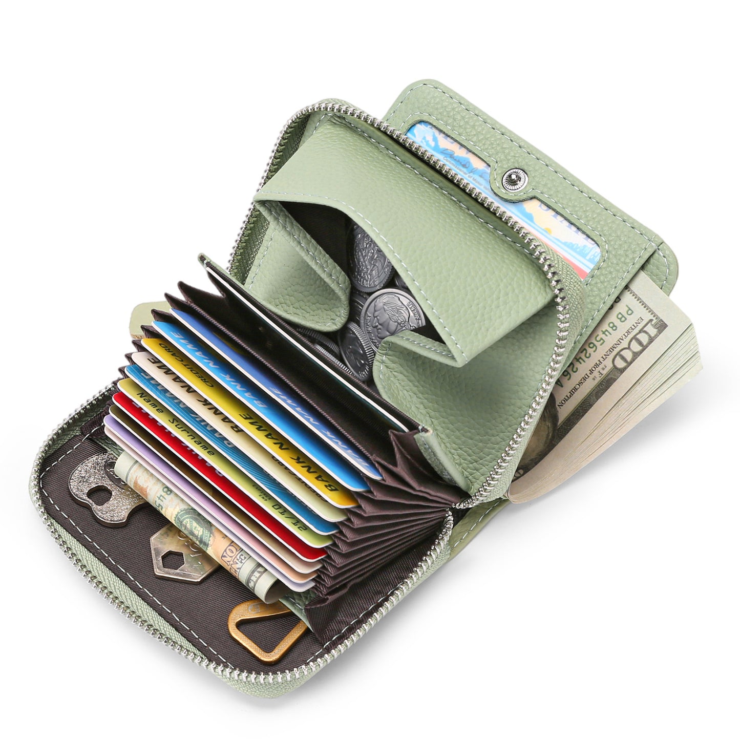 Women's Genuine Leather Simple Short First Layer Ladies Wallet