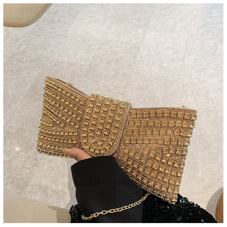 Fashion Rhinestone Diamond Glass Design Hand-held Banquet Shaped Dinner Bag