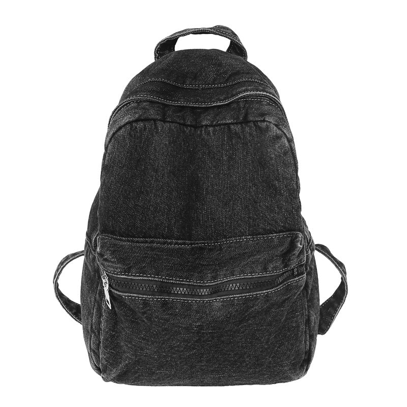 Style Washed Denim Canvas Female High Idle College Student Schoolbag