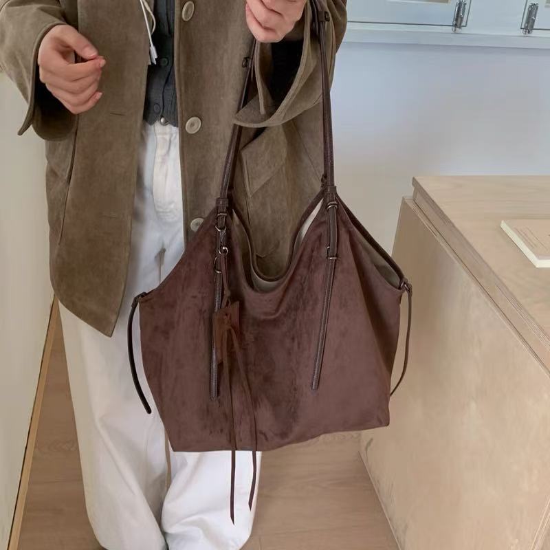 Women's Suede Large Capacity Daily Brown Women's Shoulder Bag