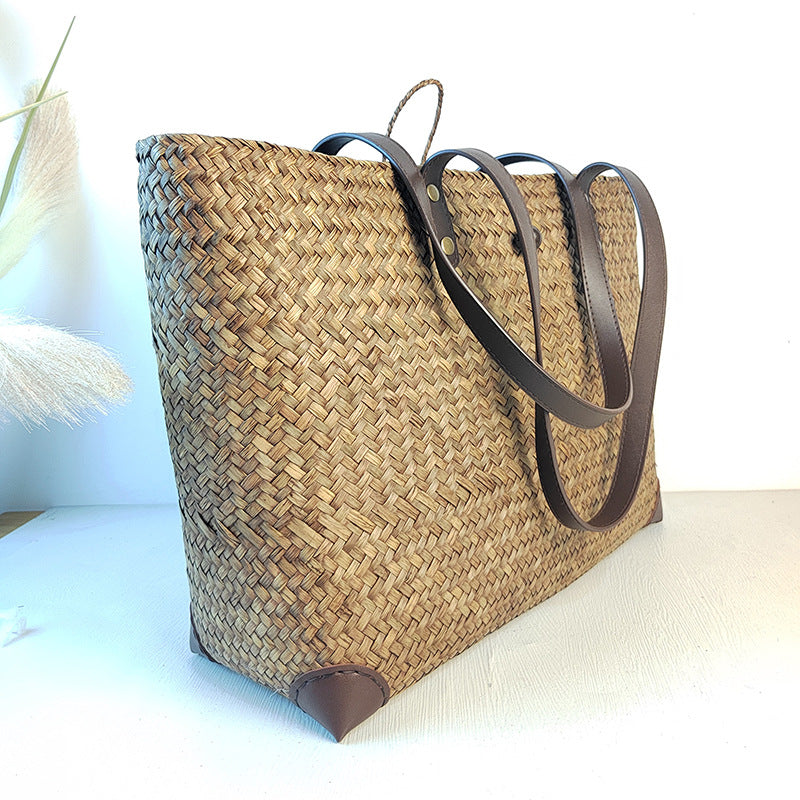 Women's Woven Summer Beach Seaside Commuter Large Capacity Women's Shoulder Bag