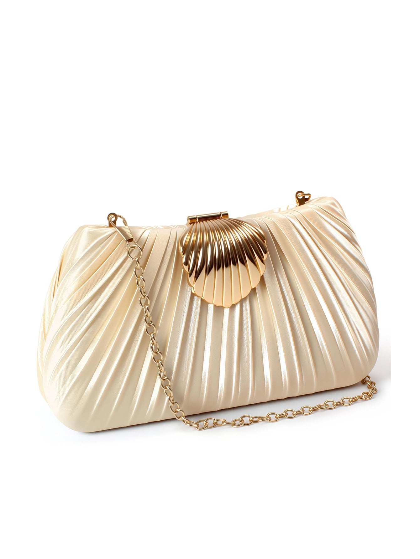 Steel Casing Satin Pleated Banquet Dress Dinner Bag
