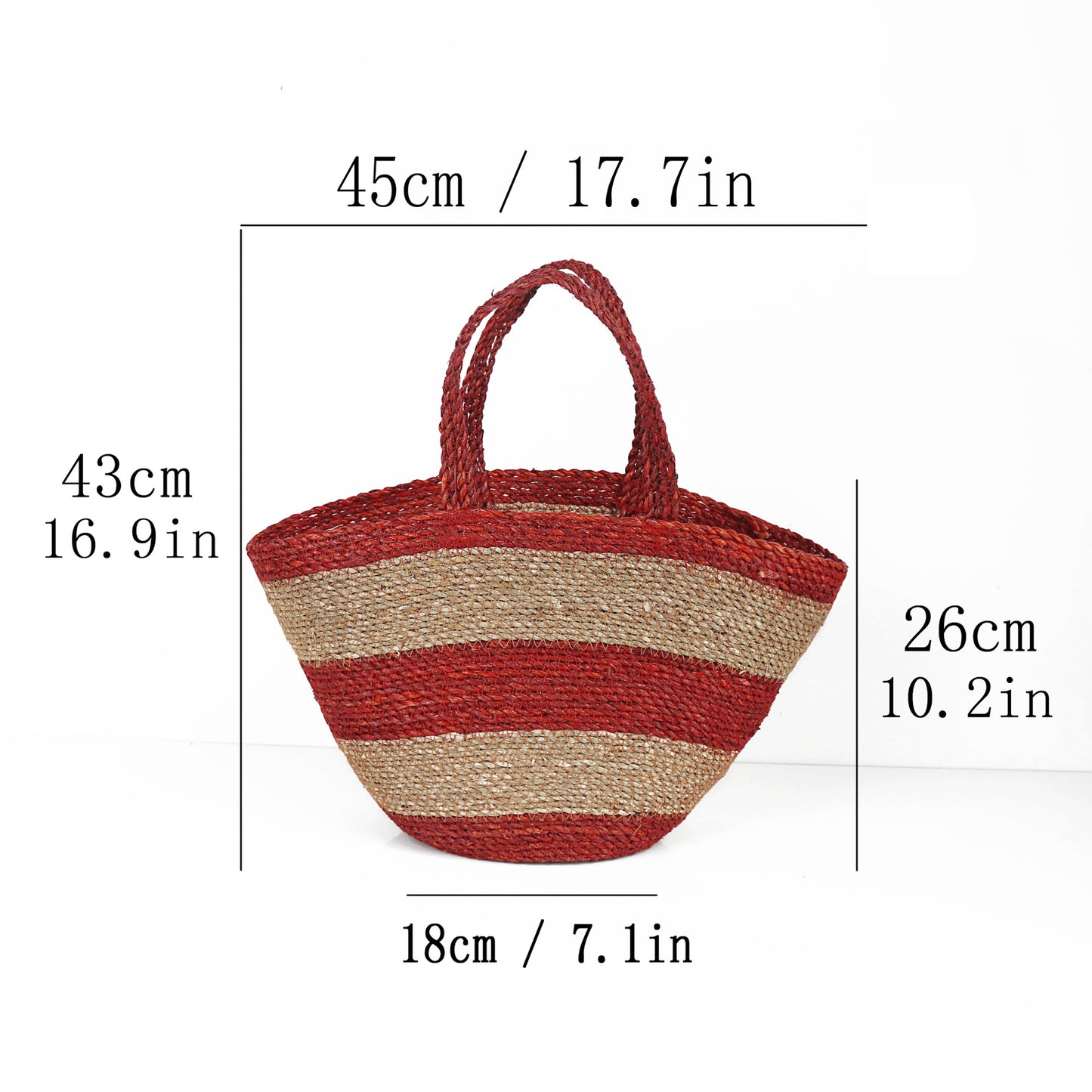 Women's Large Capacity Portable Striped Woven Vacation Women's Handbag