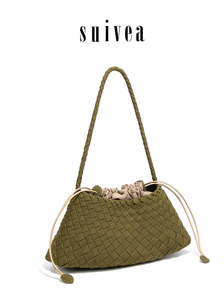 Women's Style Simple Woven Suede Underarm French Vacation Women's Shoulder Bag