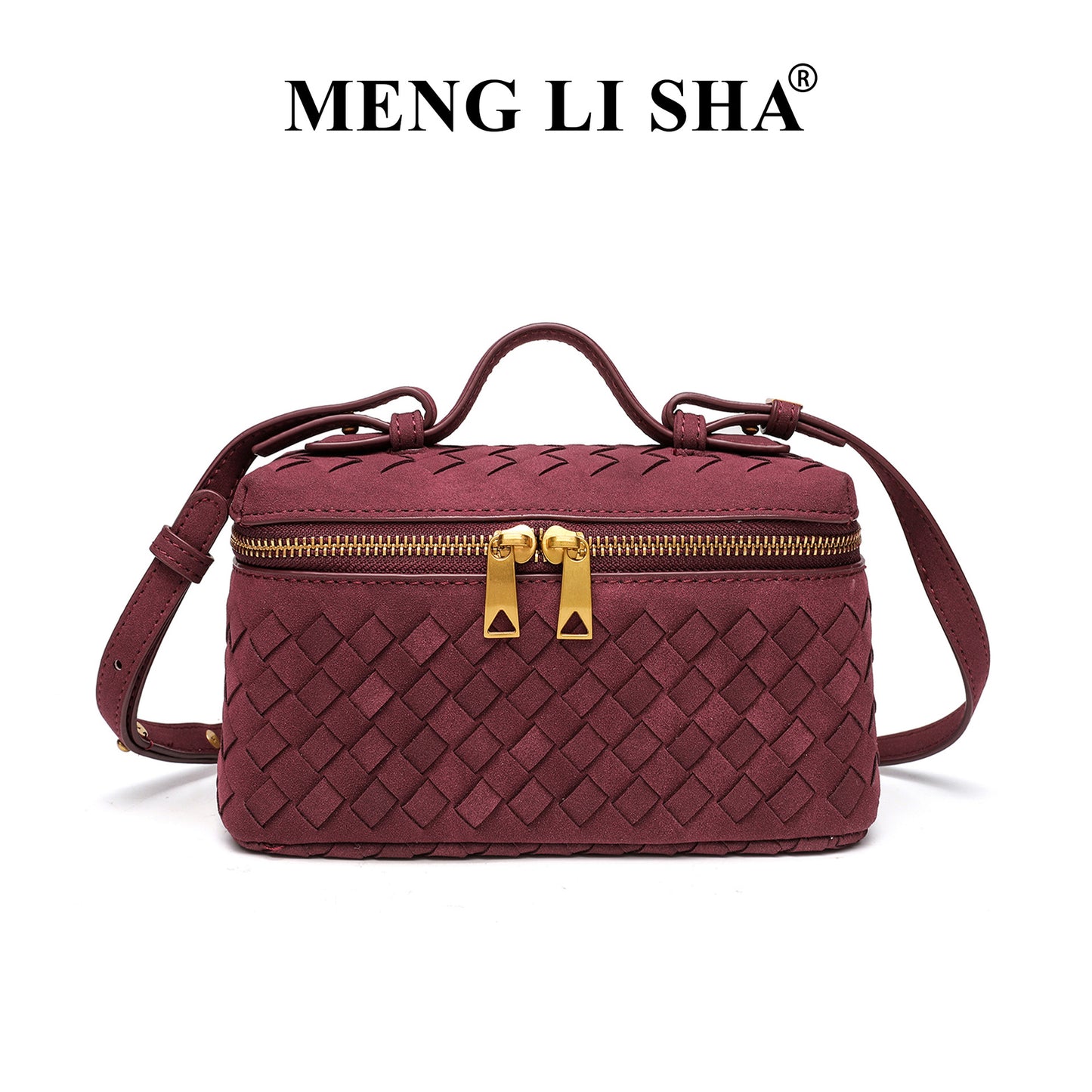 Retro Frosted Hand-woven Lunch Box Trendy Women's Shoulder Bag