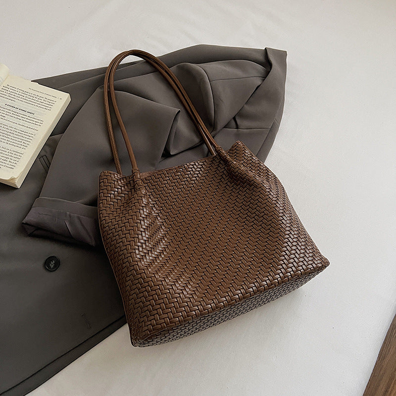Women's Woven Style Trend Fashion Spring Western Simple Large Capacity Women's Shoulder Bag