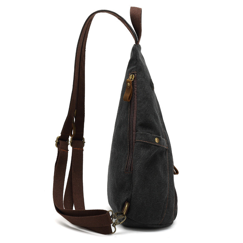 Men's Canvas Leisure Close-fitting Trendy Carrying Men's Chest Bag