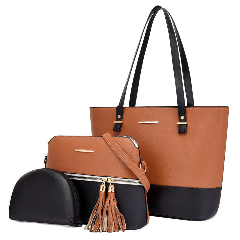 Women's Capacity Match Sets Fashion Popular Stitching Portable Women's Handbag