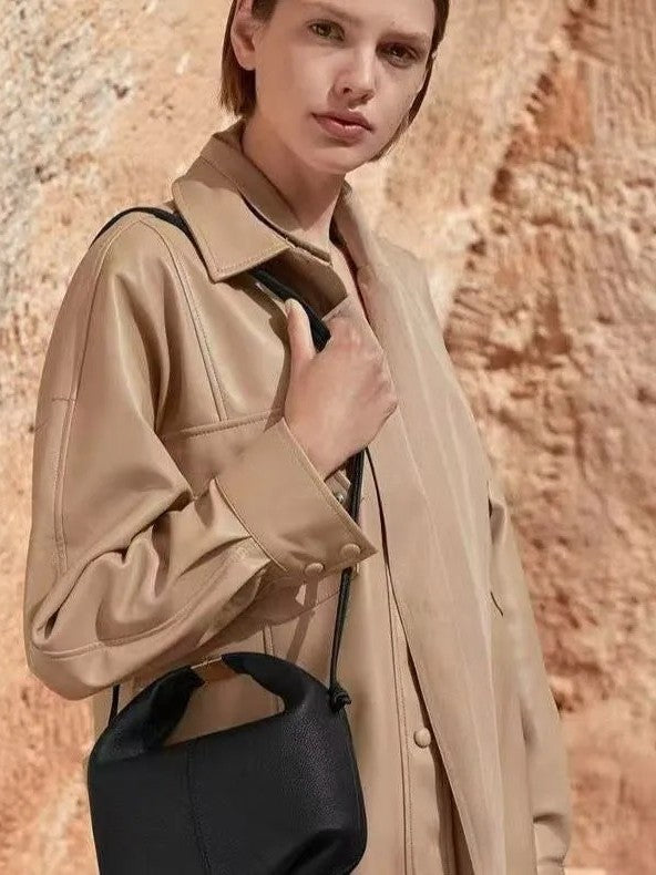 Women's French Niche Lunch Genuine Leather Single High Bags