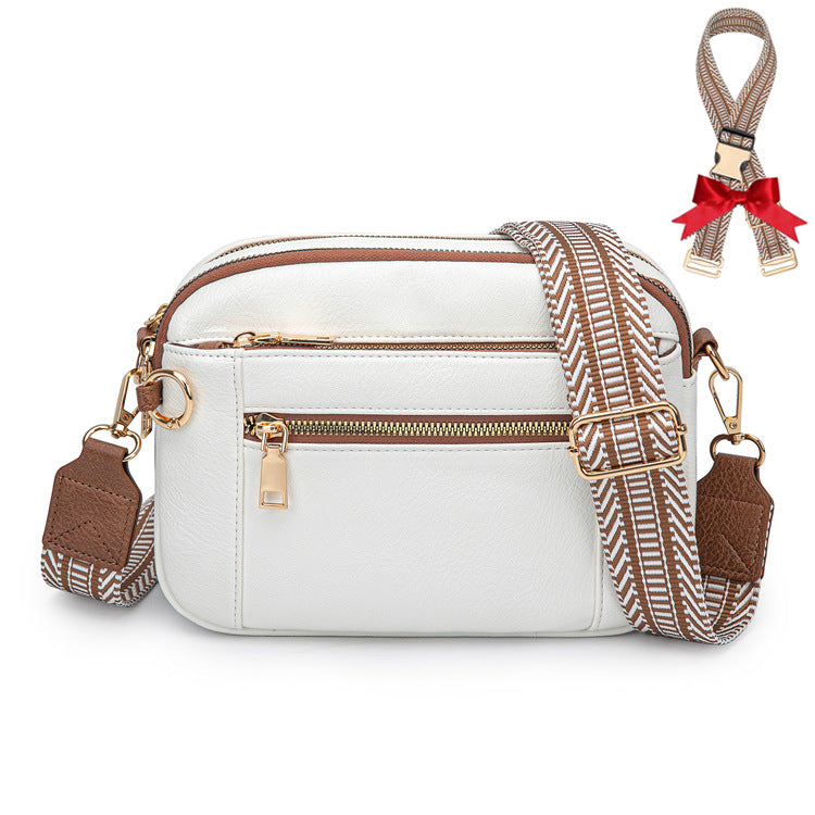 Chessboard Plaid Fashion Retro Double Zipper Women's Shoulder Bag