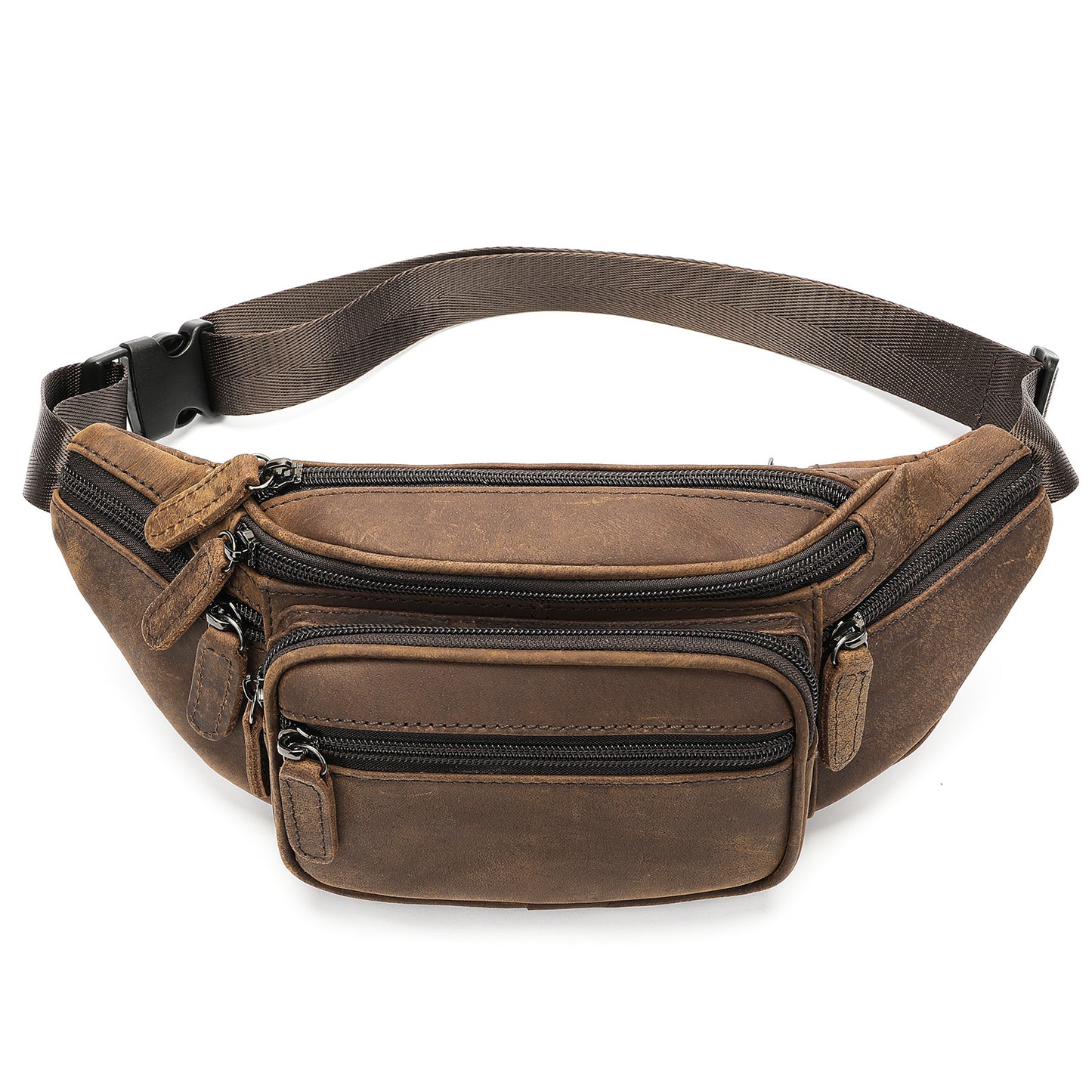 Men's Retro Crazy Horse Leather Large Capacity First Layer Bags