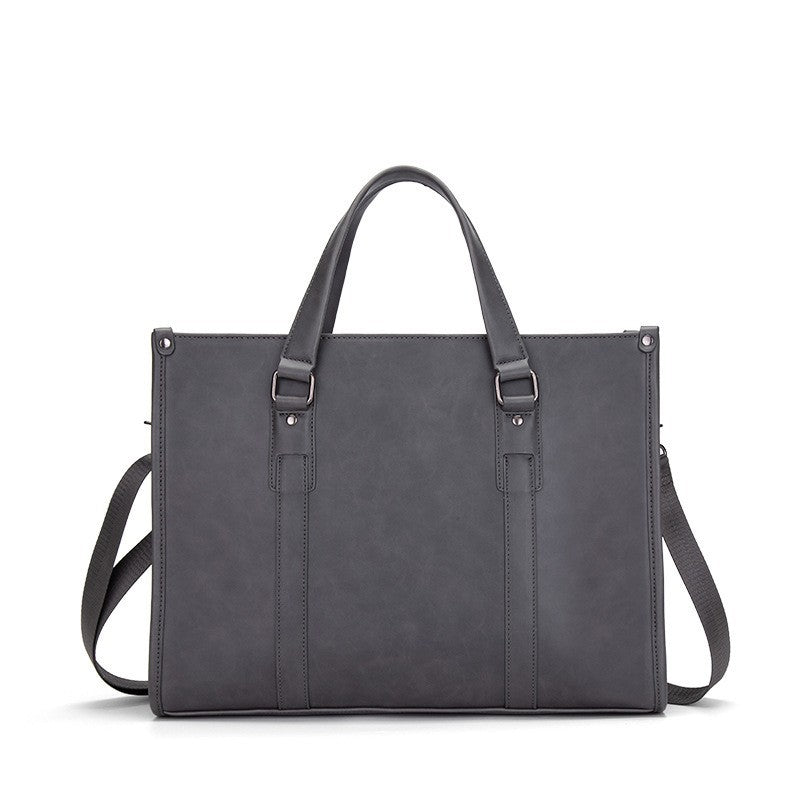 Men's Horizontal Crazy Horse Leather Business Computer Men's Handbags