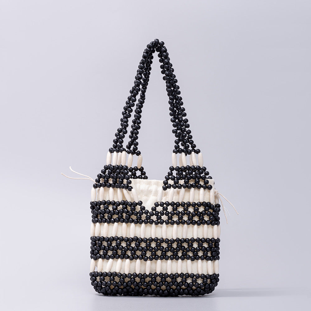 Women's Maple Design Commuter Trendy Wooden Bead Bags