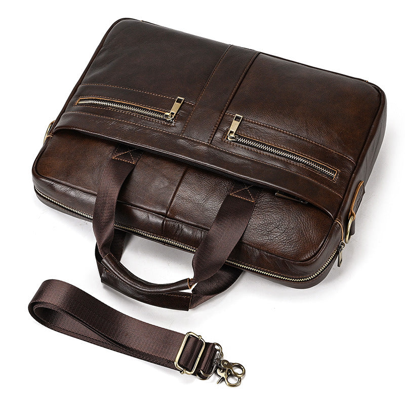 Men's Business Computer Top Layer Leather Men's Briefcase