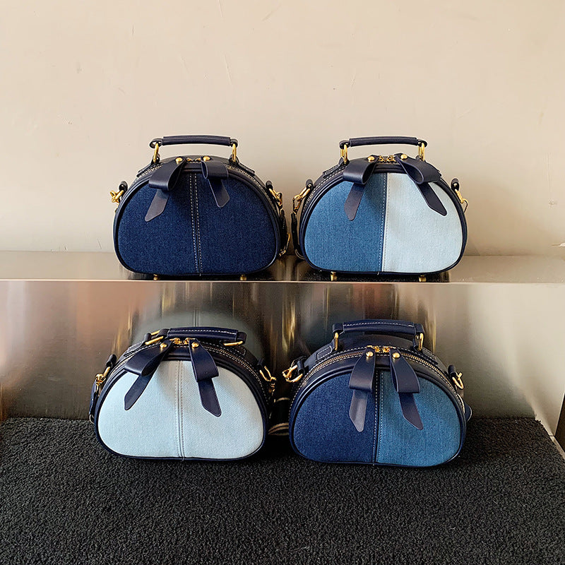 Women's Denim Design Stitching Large Capacity Commuter Women's Shoulder Bag