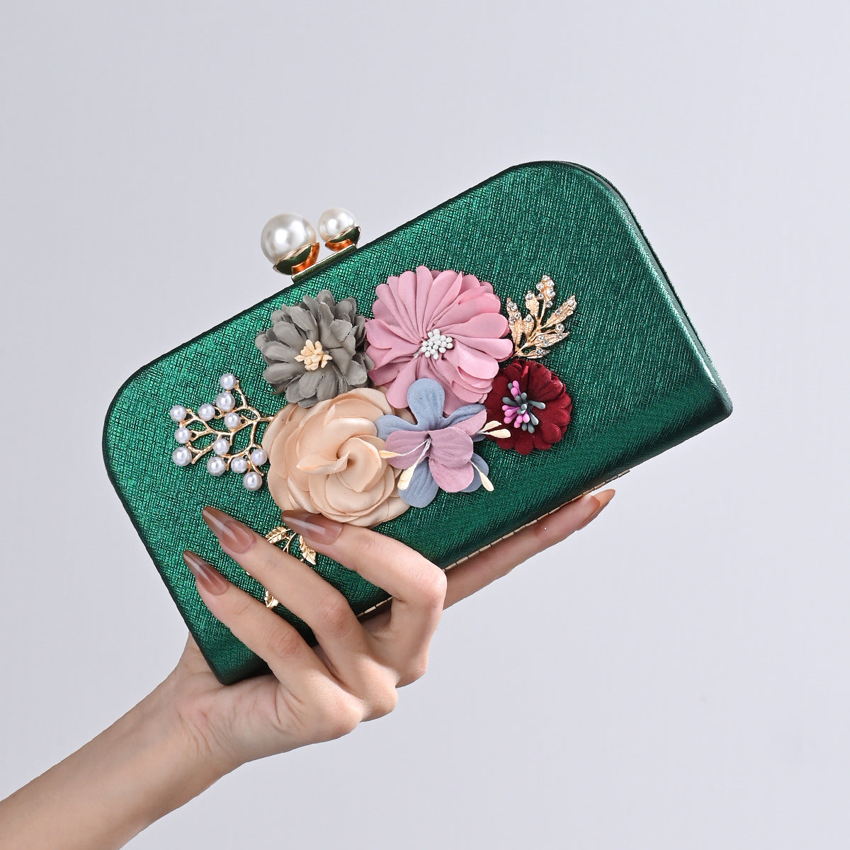 Clutch Flowers Female Temperament Wild Bridal Gown Dinner Bag