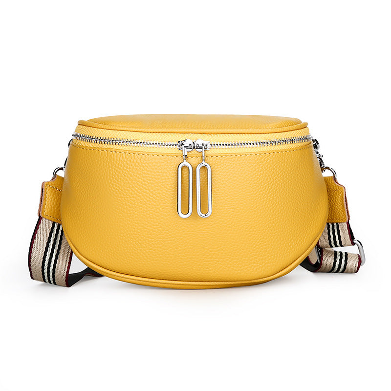 Women's Genuine Leather Saddle Fashion Simple Minority Women's Chest Bag, Fanny Pack