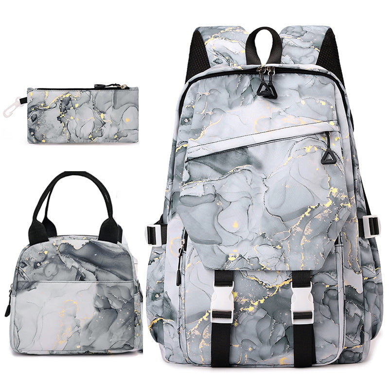 Printed For Primary Three-piece Set Simple Marbling Women's Shoulder Bag