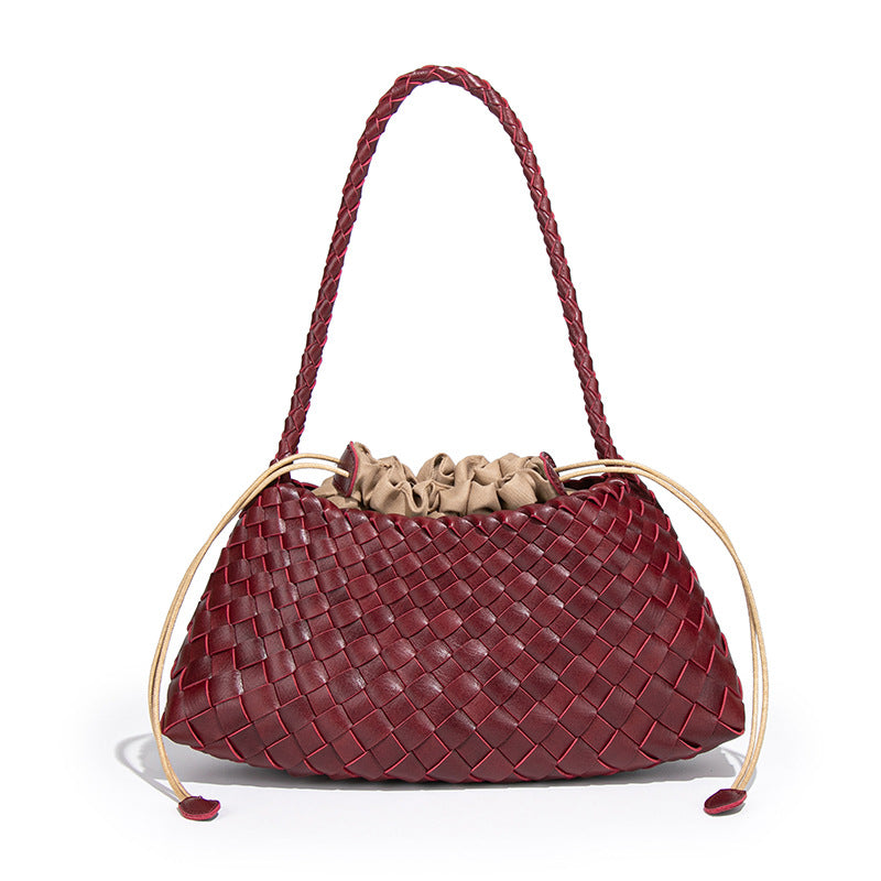 Women's Urban Simple Retro Solid Color Vegetable Basket Mother Underarm Women's Handbag