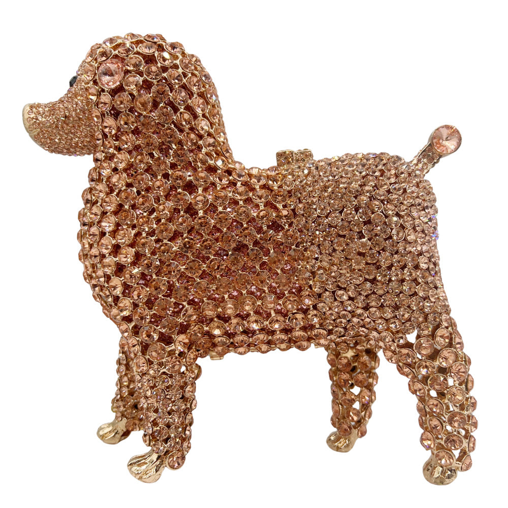 Women's Animal Dog Diamond Banquet Full Clutch Evening Bags