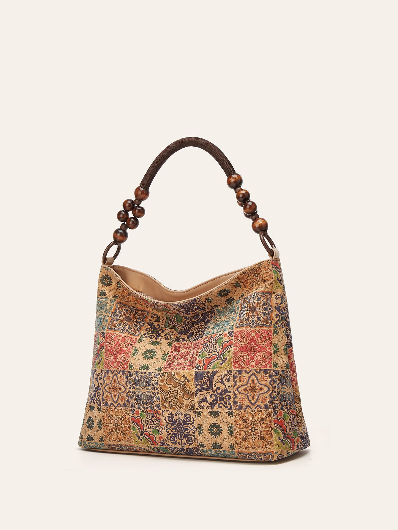 Women's Retro Ethnic Style Cork Tree Leather Tote Bag