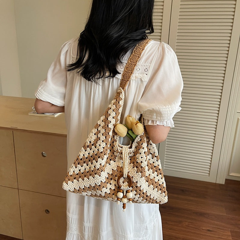 Women's Fashion Woven Leisure Commute Large Capacity Women's Shoulder Bag
