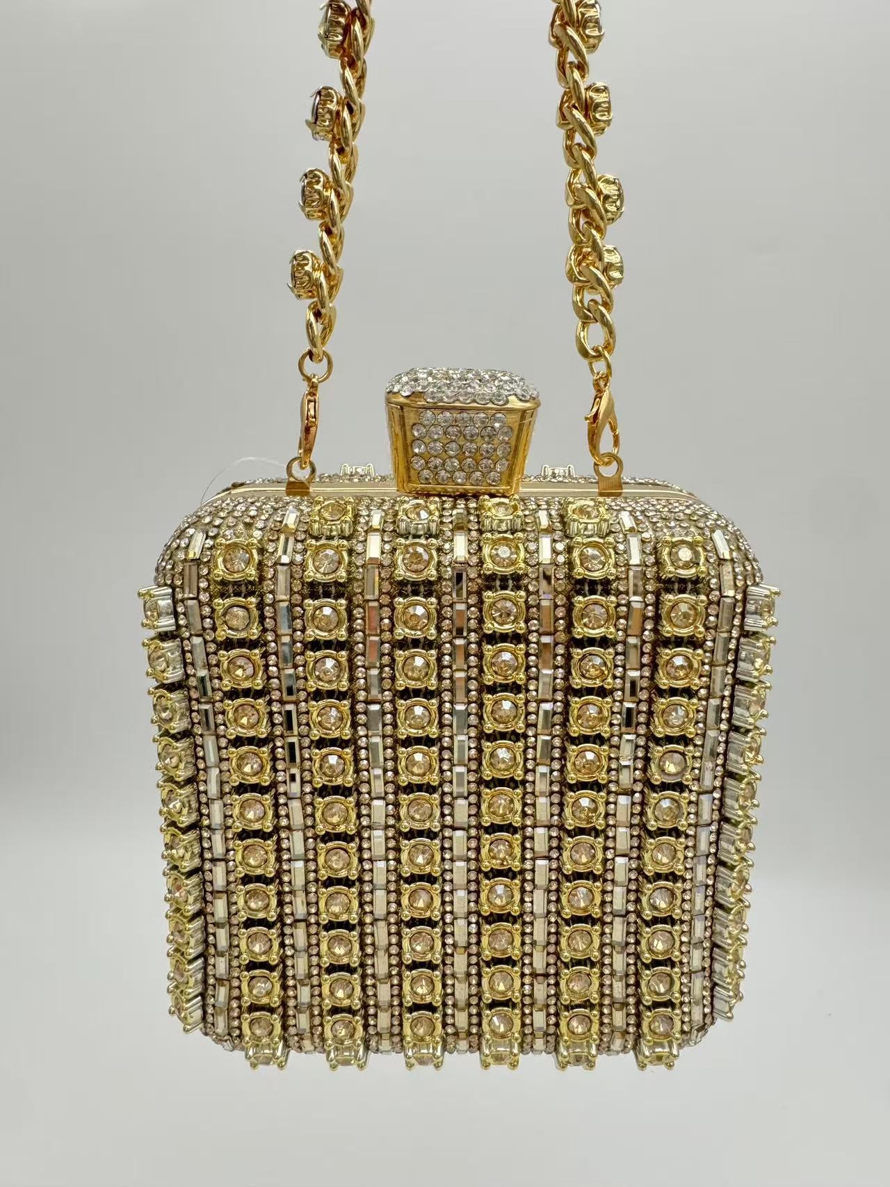 Handmade Chain Rhinestone Full Diamond Portable Dinner Bag