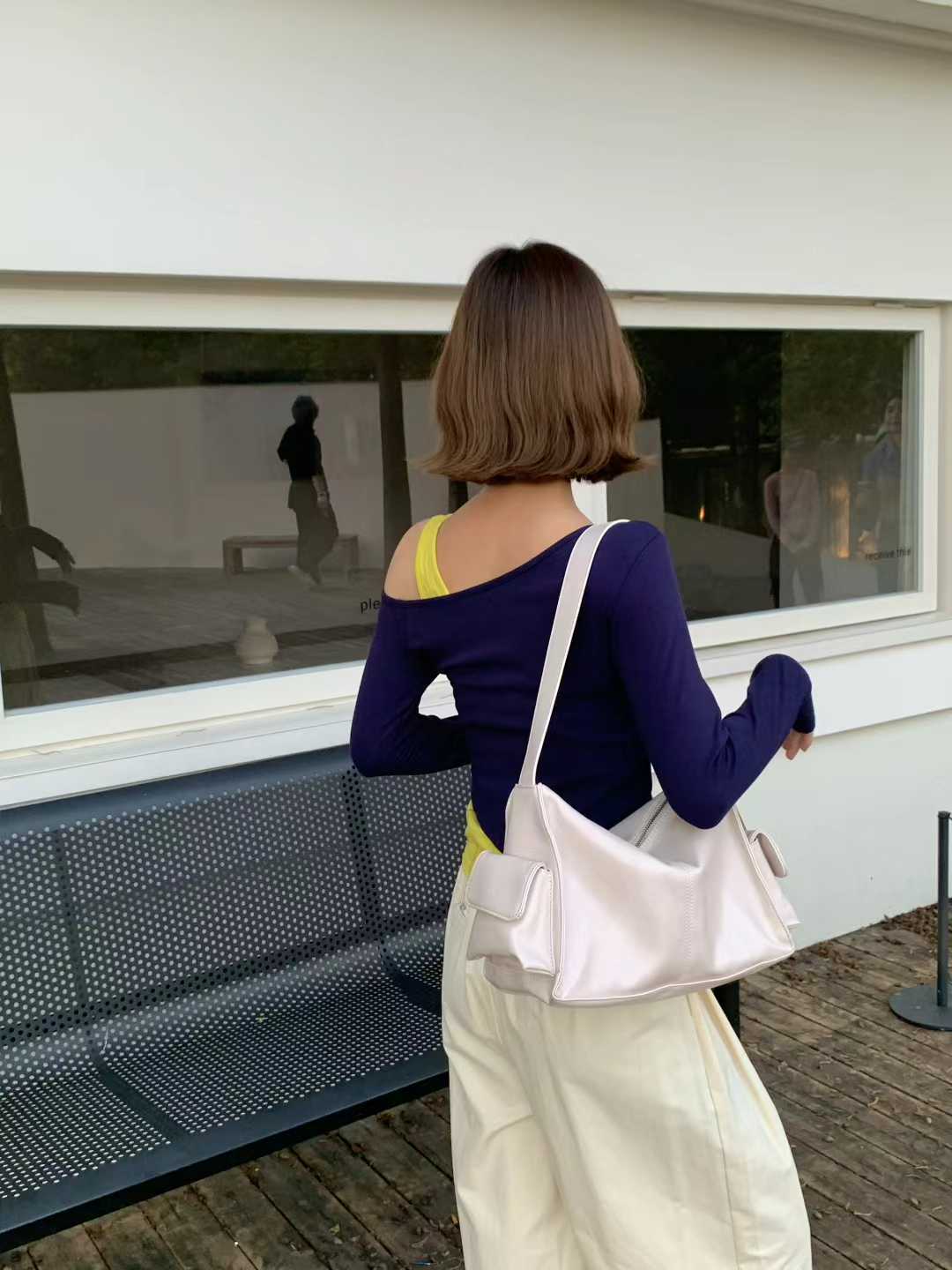 Women's Popular Soft Leather Textured Underarm Double Pocket Retro Versatile Fashion Handbags