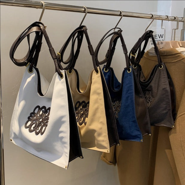 Women's Large Capacity Frosted Suede Underarm Minority Bucket Bags