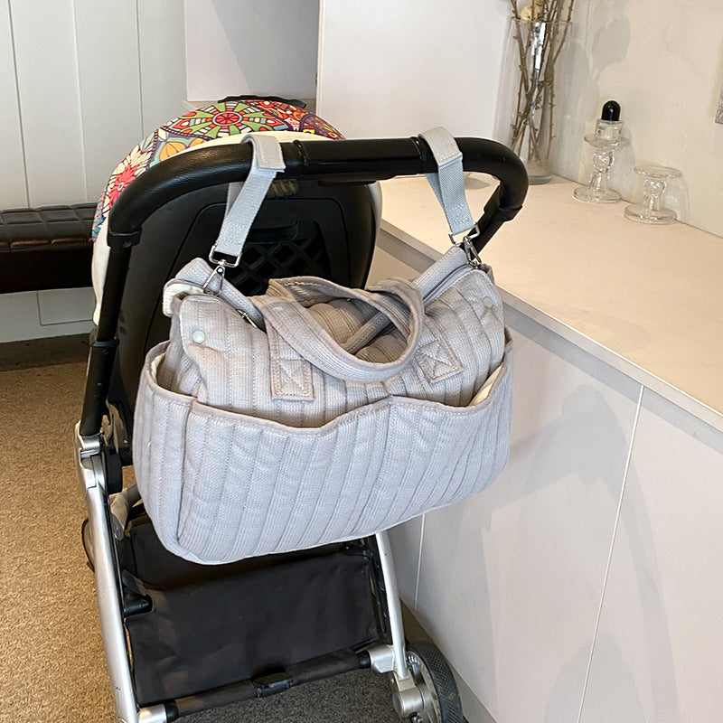 Women's Hand-held Fashion Zipper Stroller Pannier Diaper Mummy Bag