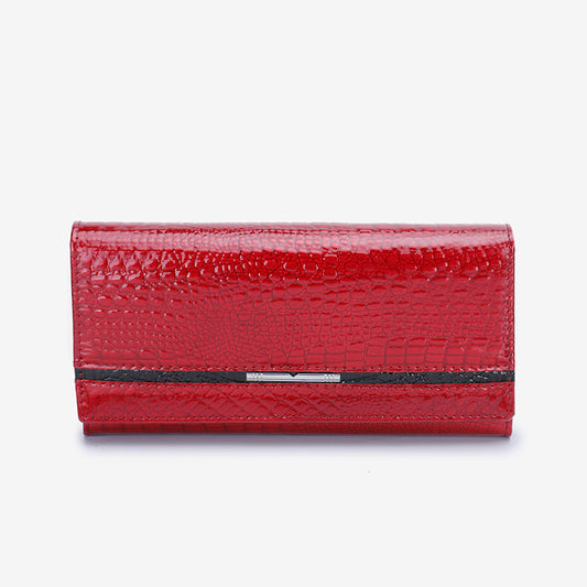 Women's Large Capacity Long Crocodile Pattern Clutch Ladies Wallet