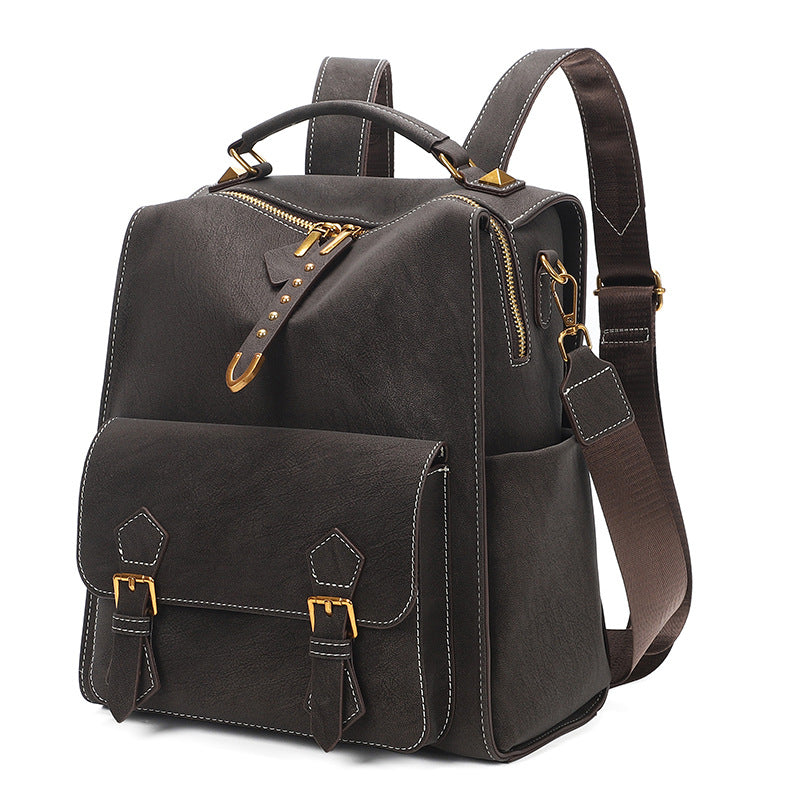 Women's Korean Retro British Style College Simple Fashion Leisure Backpack