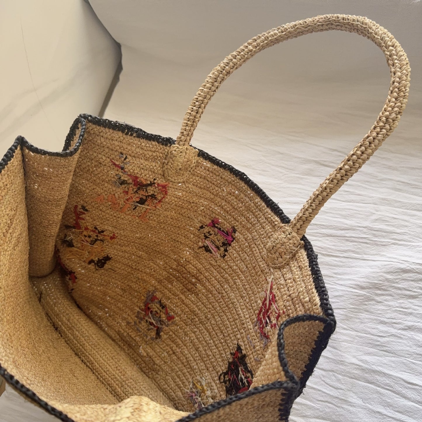 Raffia Woven Handmade Embroidered Cute Animal Women's Handbag